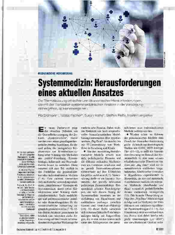 Vorschauseite 1: Systemmedizin: Herausforderungen eines aktuellen Ansatzes