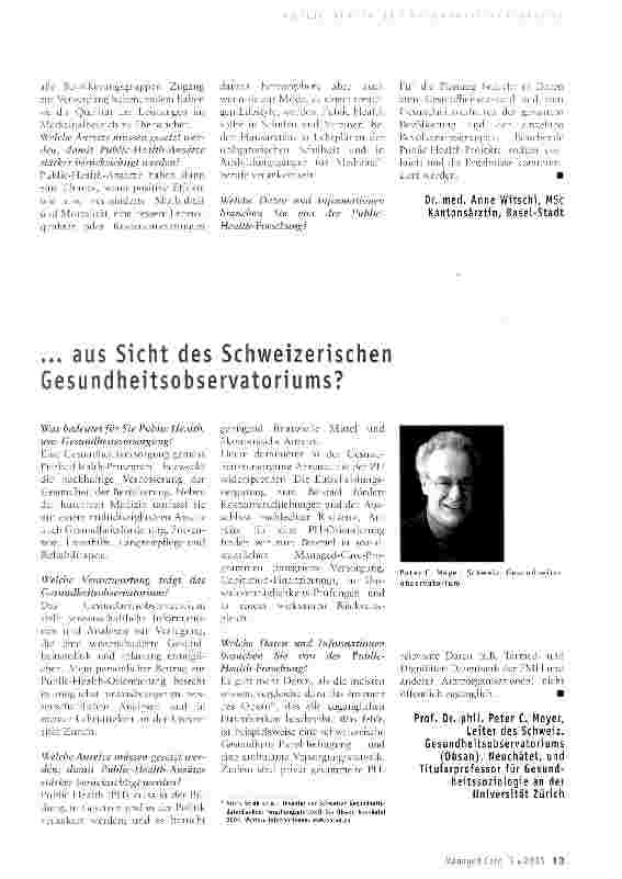 Vorschauseite 3: Public Health -was heisst das ...