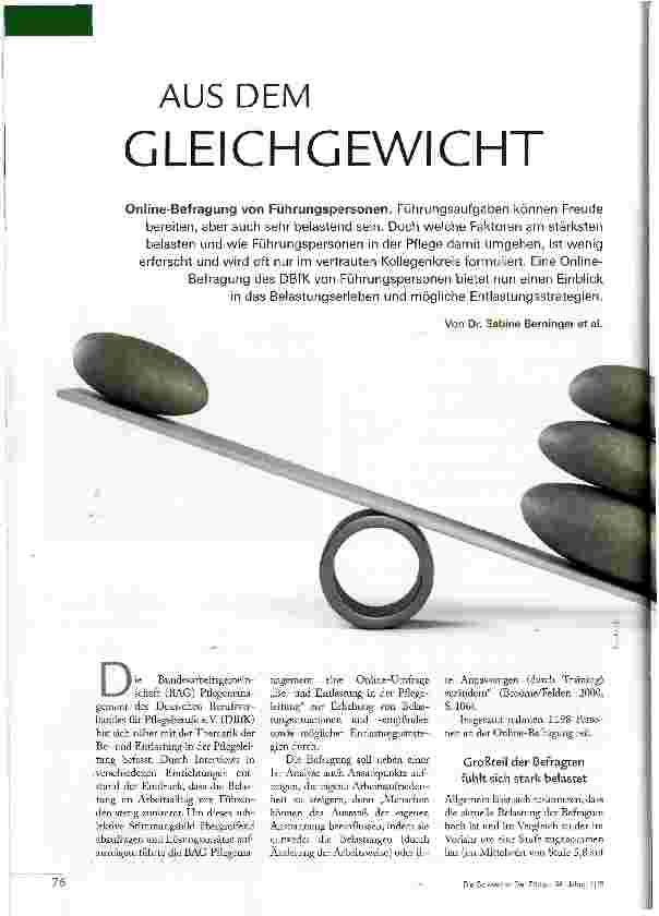 Vorschauseite 1: AUS DEM GLEICHGEWICHT