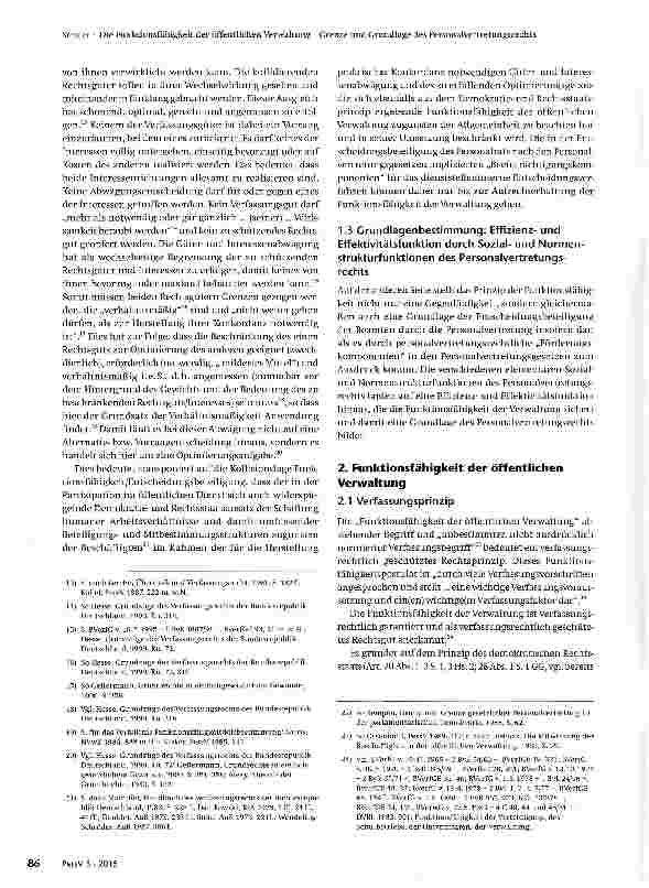 Vorschauseite 3: Die Funktionsfähigkeit der öffentlichen Verwaltung -Grenze und Grundlage des Personalvertretungsrechts