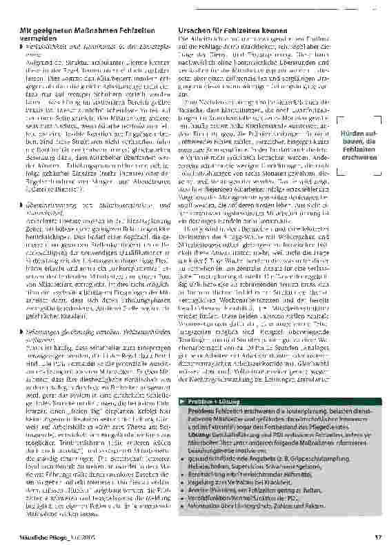 Vorschauseite 2: Gründe für Fehlzeiten offen legen