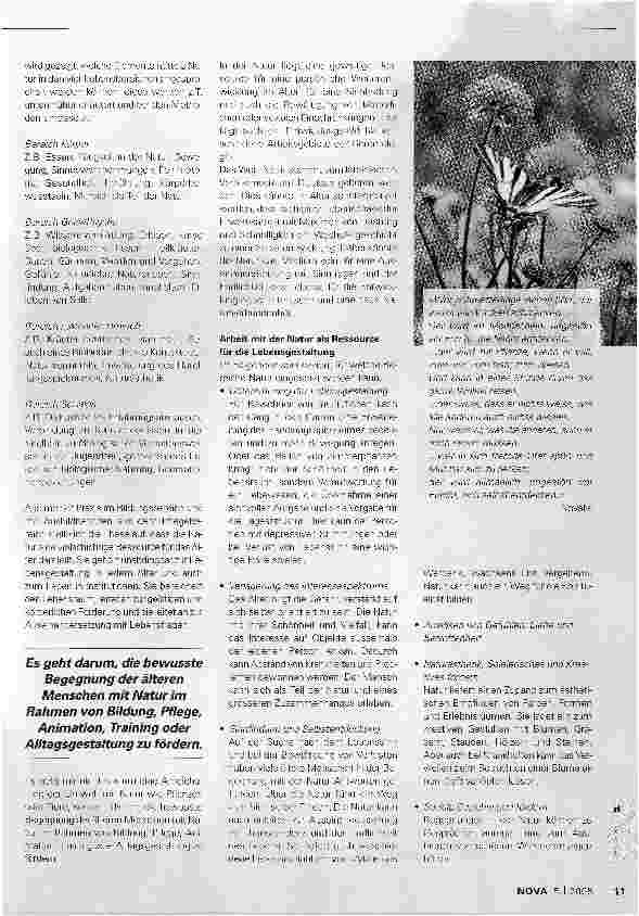 Vorschauseite 2: Begegnung mit der Natur. Arbeit mit Naturelementen in der Pflege