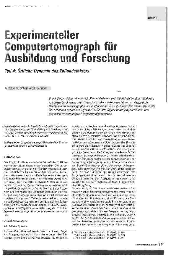 Vorschauseite 1: Experimenteller Computertomograph für Ausbildung und Forschung