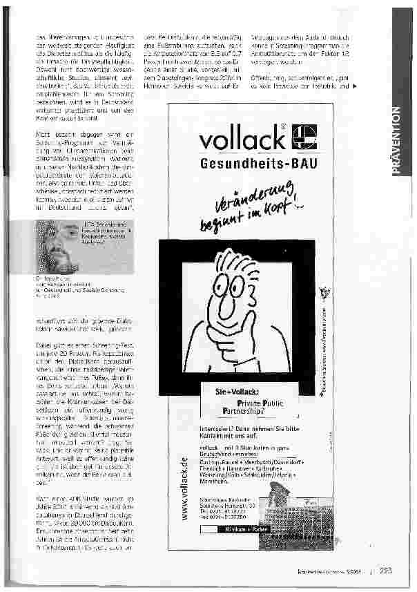 Vorschauseite 2: Es gibt keinen Zwang fürs ScreeningDisput um Sinn und Unsinn von Vorsorgeprogrammen entbrannt