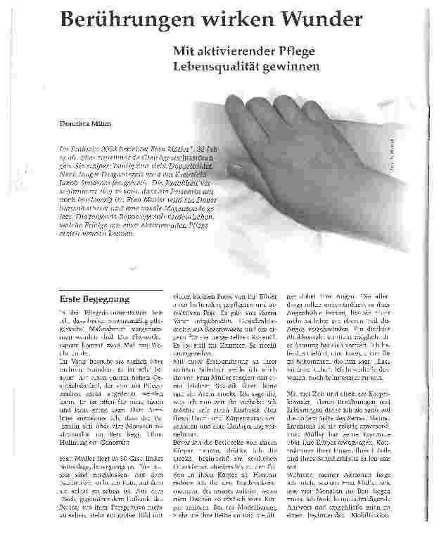 Vorschauseite 2: Berührungen wirken WunderMit aktivierender Pflege Lebensqualität gewinnen