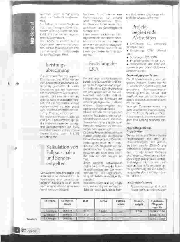 Vorschauseite 2: Von entscheidender Bedeutung: Die exakte Leistungsplanung Erfahrungen der Frankenwaldklinik Kronach
