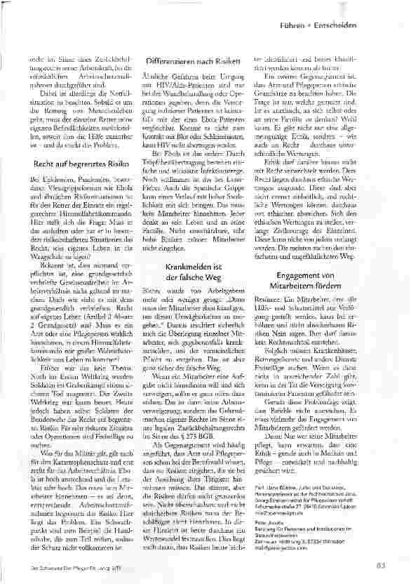 Vorschauseite 2: WENN EBOLA KOMMT, MELDE ICH MICH KRANK
