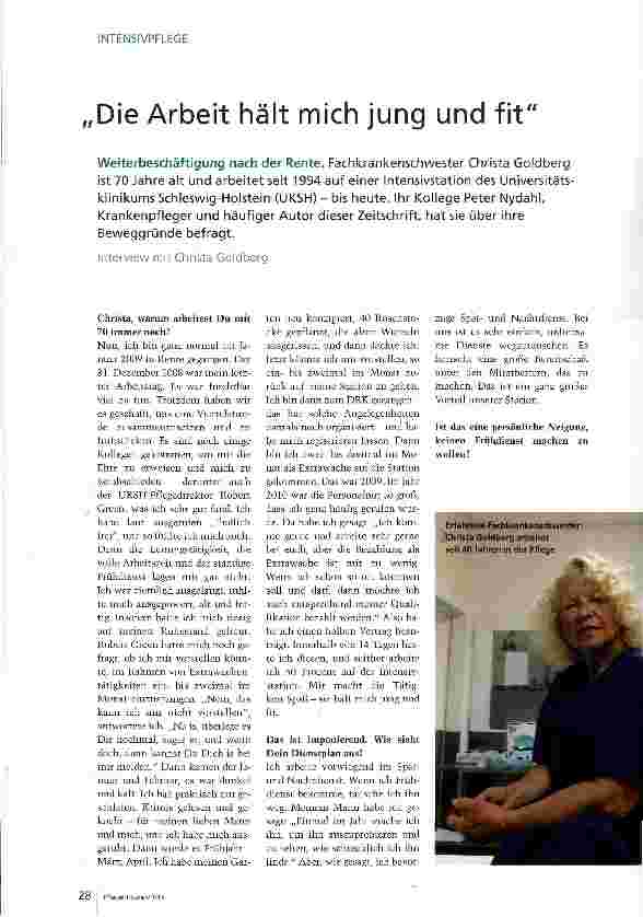Vorschauseite 1: Die Arbeit hält mich jung und fit