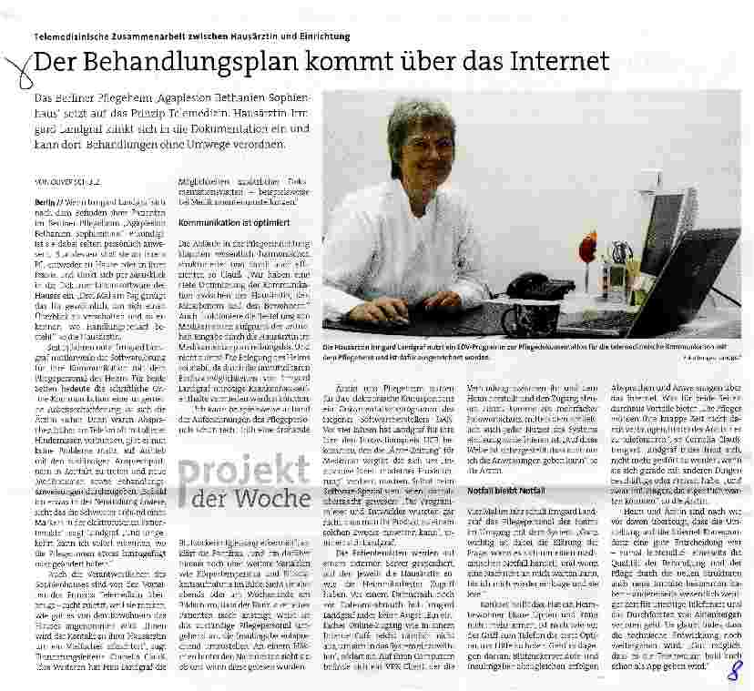 Vorschauseite 1: Der Behandlungsplan kommt über das Internet