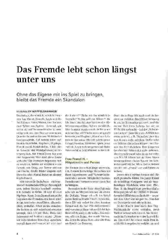 Vorschauseite 1: Das Fremde lebt schon längst unter uns