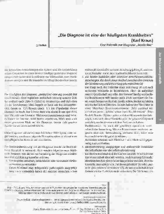 Vorschauseite 1: Die Diagnose ist eine der häufigsten Krankheiten(Karl Kraus)