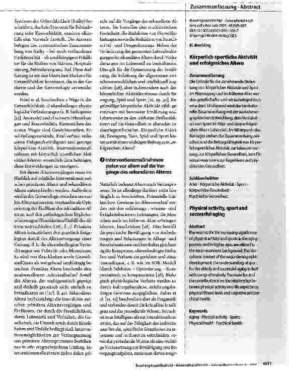 Vorschauseite 3: Körperlich-sportliche Aktivität und erfolgreiches Altern