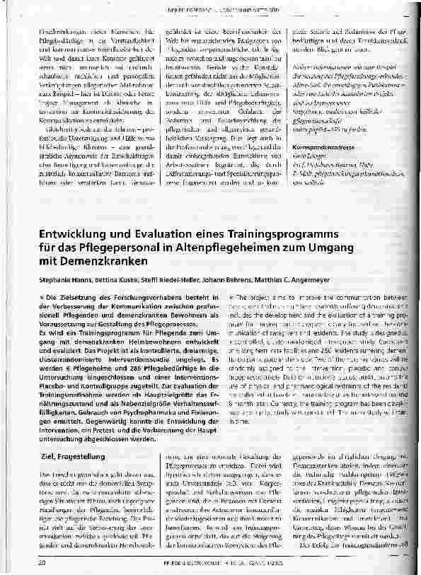 Vorschauseite 4: Der Pflegeforschungsverbund Mitte-SüdEvidence-basierte Pflege chronisch Pflegebedürftiger in kommunikativ schwierigen Situationen