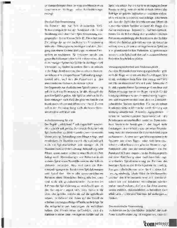 Vorschauseite 2: Spitalfinanzierung: Wovon ist überhaupt die Rede? U16 KCQ 6 .