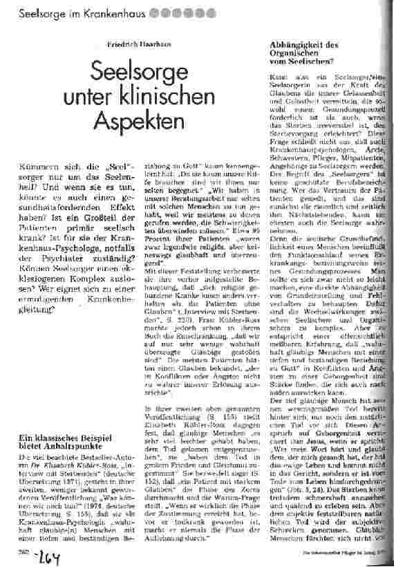 Vorschauseite 1: Seelsorge unter klinischen Aspekten