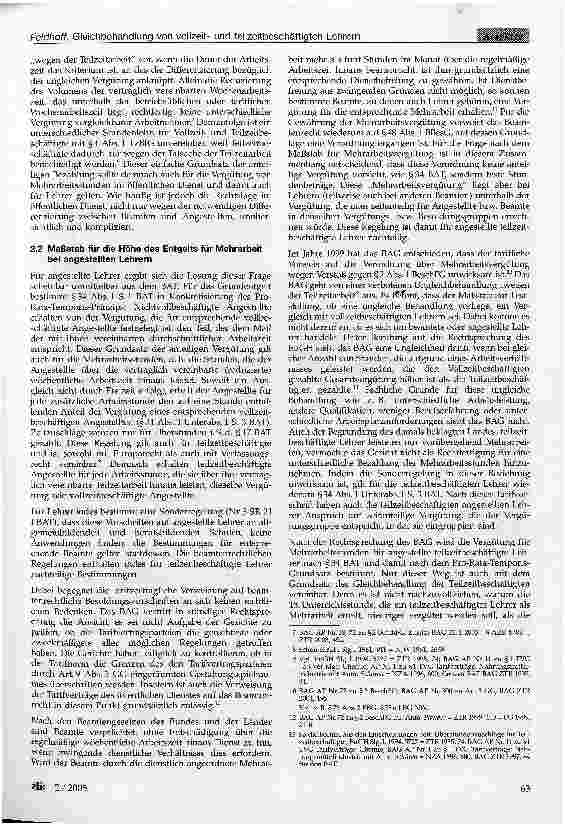 Vorschauseite 2: Gleichbehandlung von vollzeitbeschäftigten und teilzeitbeschäftigten Lehrern - neue Facetten eines alten Themas