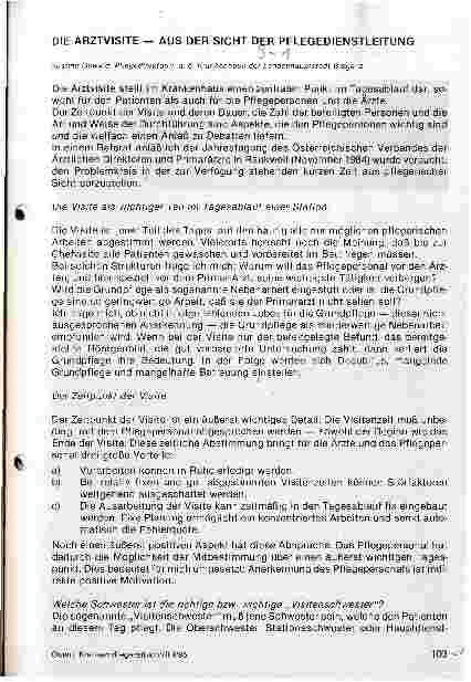 Vorschauseite 1: Die Arztvisite - aus der sicht der Pflegedienstleitung