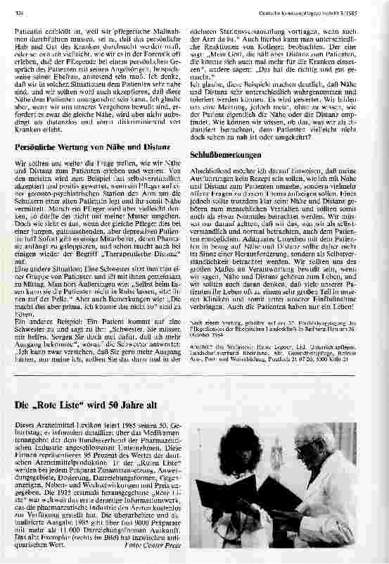 Vorschauseite 4: Nähe und Distanz zum Patienten Herausforderung für die Krankenpflege