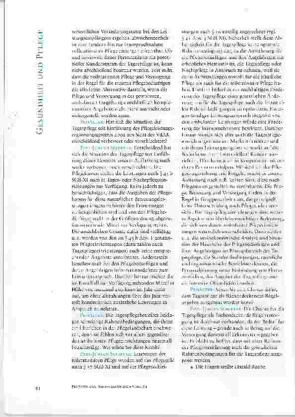 Vorschauseite 2: DIE TAGESPFLEGE HAT DIE CHANCE, EIN FLÄCHENDECKENDES REGELANGEBOT ZU WERDEN