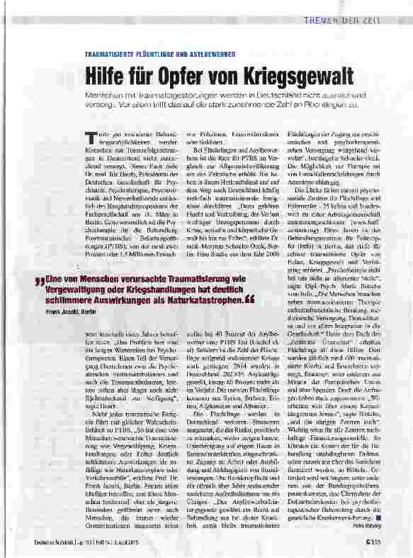 Vorschauseite 1: Hilfe für Opfer von Kriegsgewalt