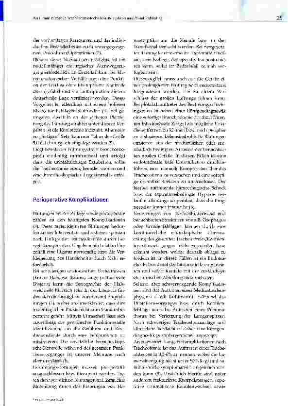 Vorschauseite 2: Perkutane dilatative Tracheotomietechniken: Komplikationen/T roubleshooting