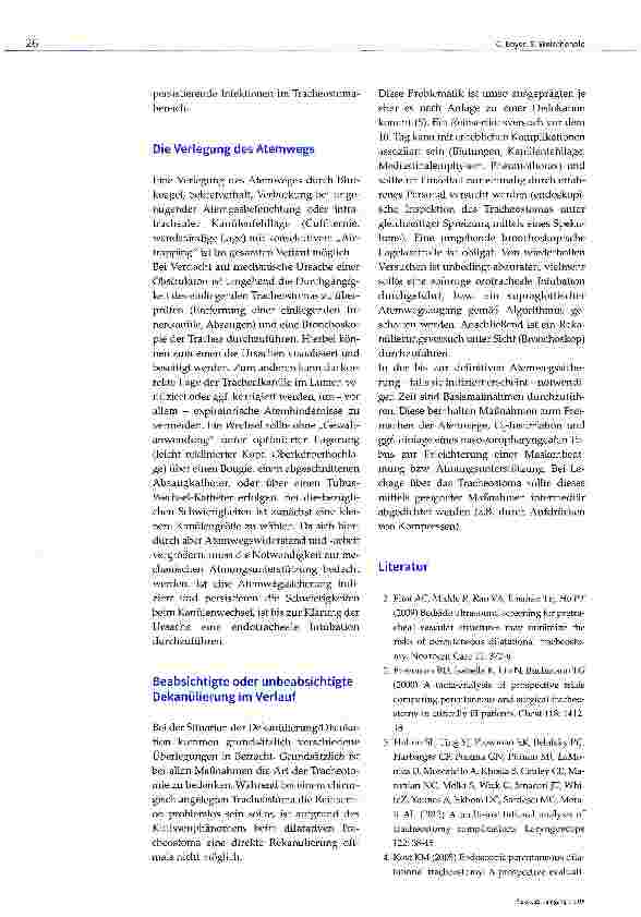 Vorschauseite 3: Perkutane dilatative Tracheotomietechniken: Komplikationen/T roubleshooting
