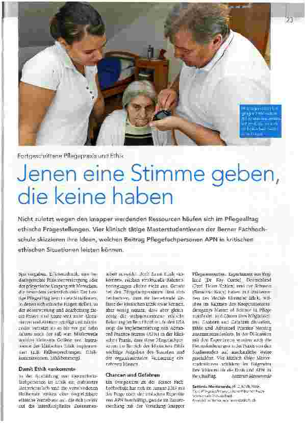 Vorschauseite 1: Jenen eine Stimme geben, die keine haben