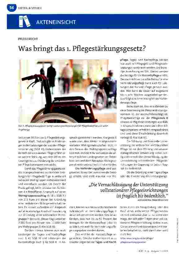 Vorschauseite 1: Was bringt das 1. Pflegestärkungsgesetz?