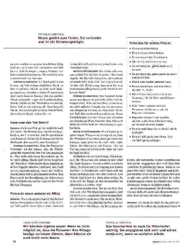 Vorschauseite 3: Feiern verlangt Authentizität
