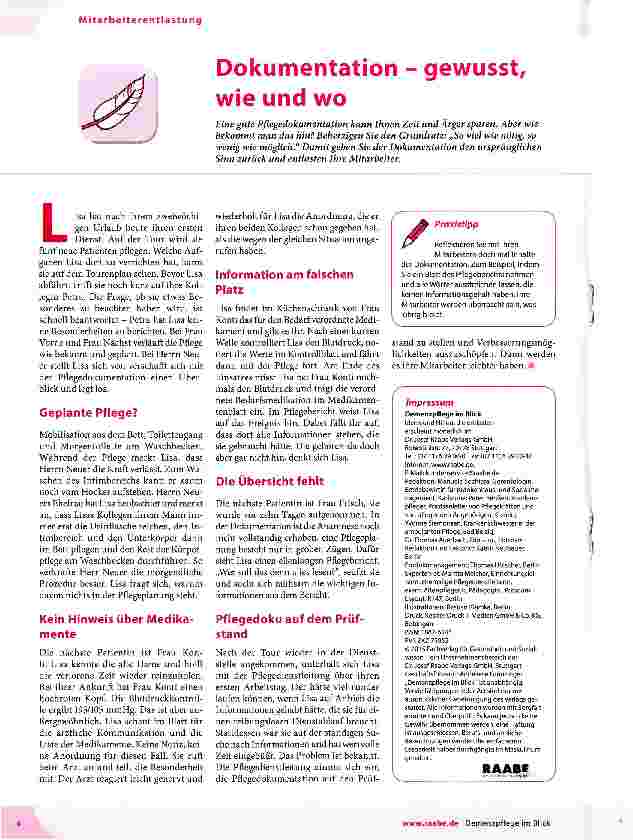 Vorschauseite 1: Dokumentation - gewusst, wie und wo