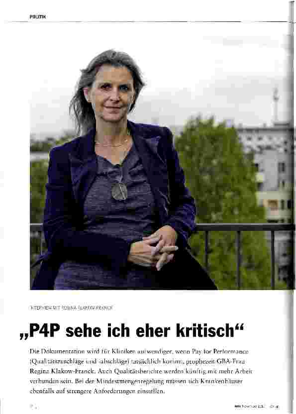 Vorschauseite 1: P4P sehe ich eher kritisch