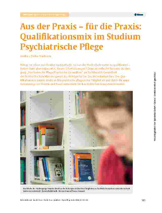 Vorschauseite 1: Aus der Praxis – für die Praxis: Qualifikationsmix im Studium Psychiatrische Pflege