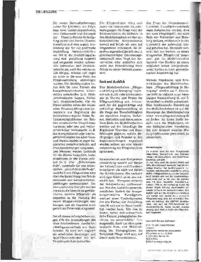 Vorschauseite 5: Pflegeausbildung in Bewegung Gegenwart und Zukunft