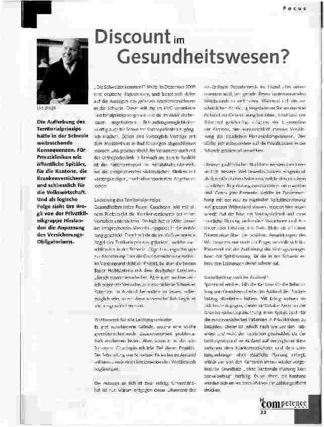 Vorschauseite 1: Discount im Gesundheitswesen?