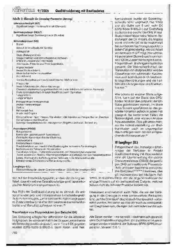 Vorschauseite 3: Qualitätssicherung mit Routinedaten - Ergebnisqualität und Kosten