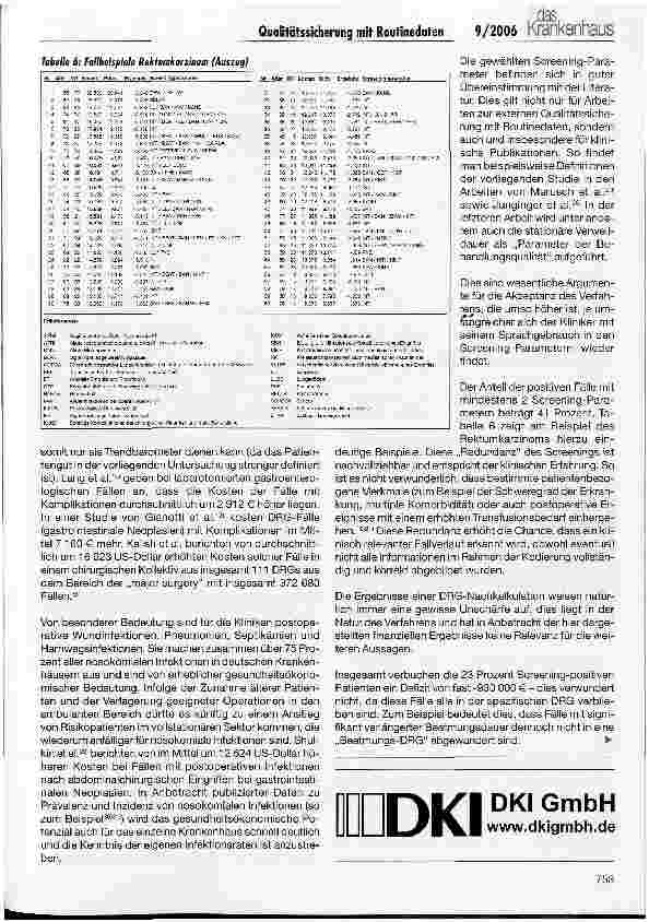 Vorschauseite 6: Qualitätssicherung mit Routinedaten - Ergebnisqualität und Kosten
