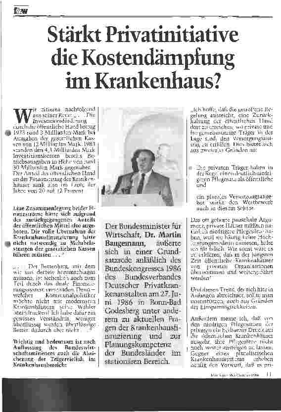 Vorschauseite 1: Stärkt Privatinitiative die Kostendämpfung im Krankenhaus?