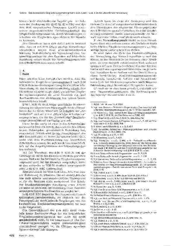 Vorschauseite 6: Das betriebliche Eingliederungsmanagement nach § 84 II SGB IX in der öffentlichen Verwaltung-Verpflichtung des Dienstherrn zum Tätigwerden?