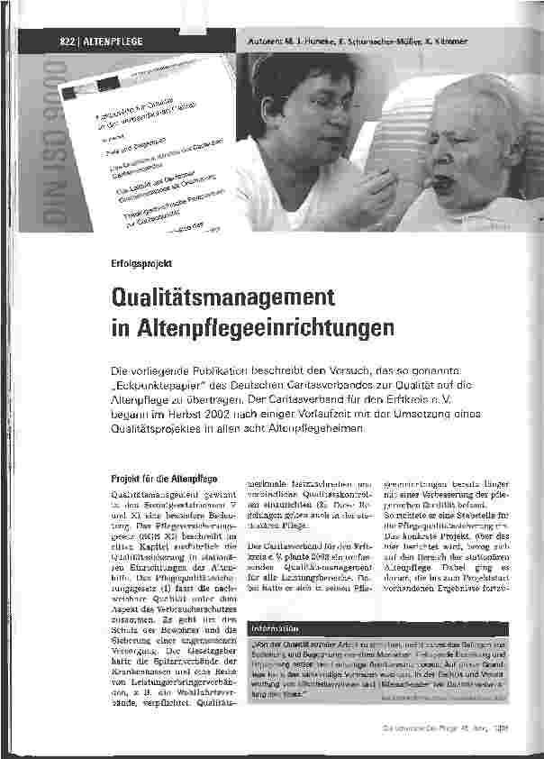 Vorschauseite 1: Qualitätsmanagement in Altenpflegeeinrichtungen