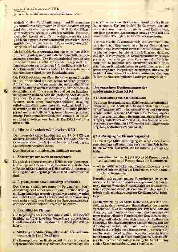 Vorschauseite 2: Das Landeskrankenhausgesetz Niedersachsen