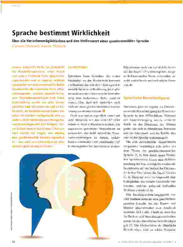 Vorschauseite 1: Sprache bestimmt Wirklichkeit