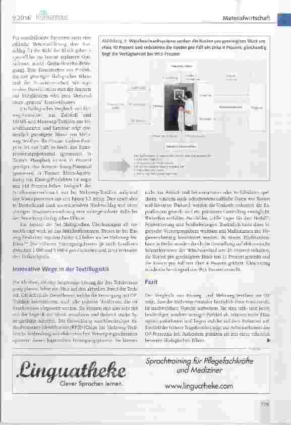 Vorschauseite 3: Klinische Textilien im OP der Zukunft: Wirtschaftlichkeit und Qualität von Mehrweg-Produkten