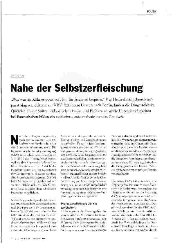Vorschauseite 1: Nahe der Selbstzerfleischung