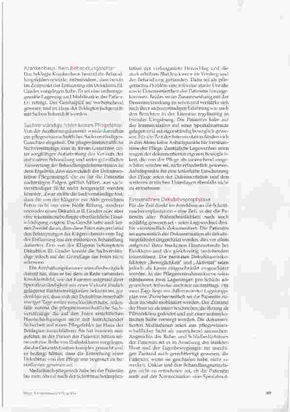 Vorschauseite 2: Haftungsrecht; Dauerthema Dekubitus LG Köln, U. 06. 2016 lAz. i 25 0 73/Ul