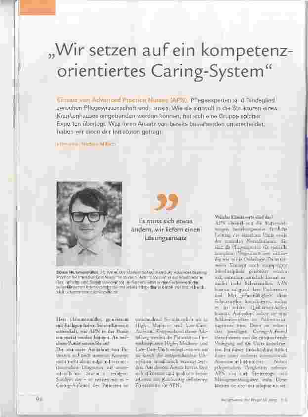 Vorschauseite 1: Wir setzen auf ein kompetenz orientiertes Caring-System