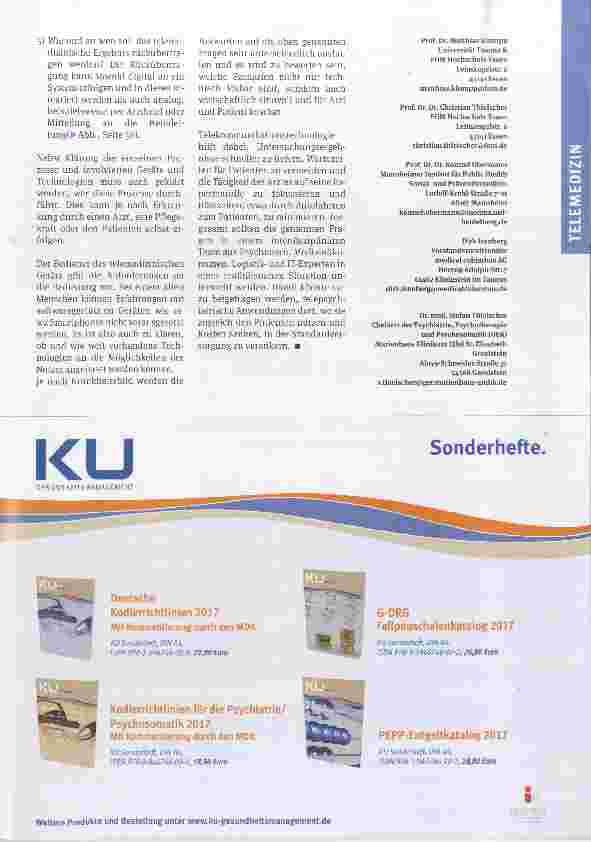 Vorschauseite 4: Telecounseling in der Psychiatrie