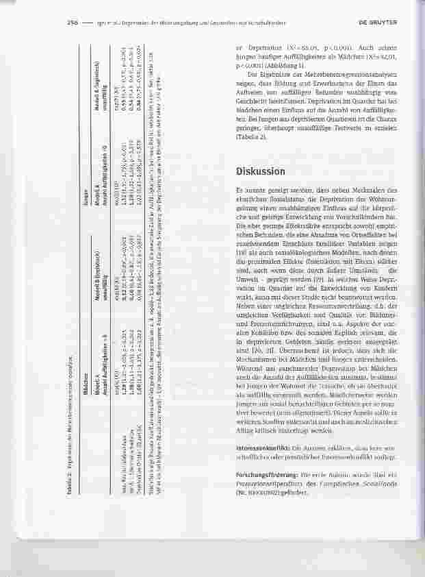 Vorschauseite 3: Deprivation der Wohnumgebung und Gesundheit von Vorschulkindern