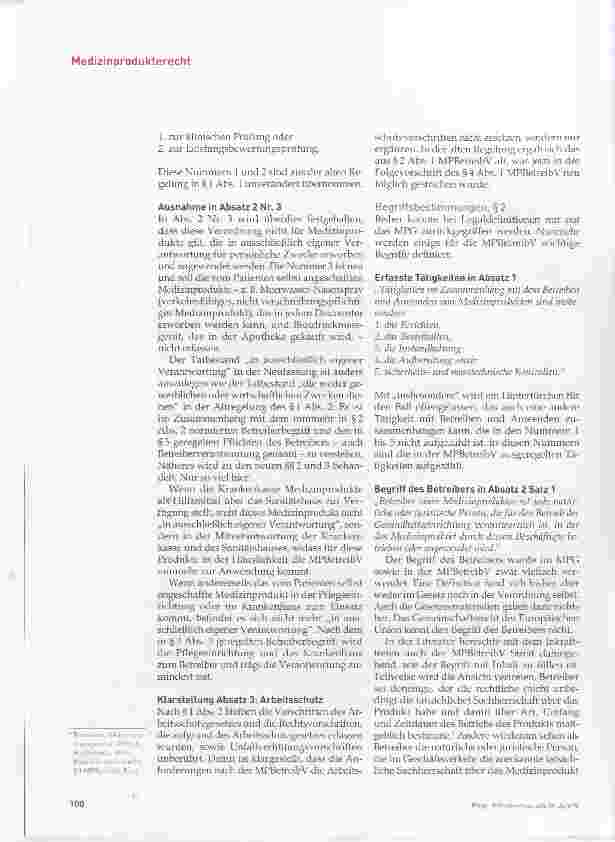Vorschauseite 3: Die neue Medizinprodukte Betreiberverordnung, Teil 1