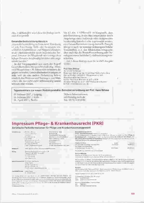 Vorschauseite 6: Die neue Medizinprodukte Betreiberverordnung, Teil 1