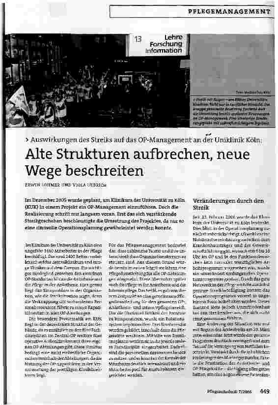 Vorschauseite 1: Alte Strukturen aufbrechen, neue Wege beschreiten